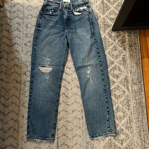 frame blue jean pants with intentional rips great condition size 24